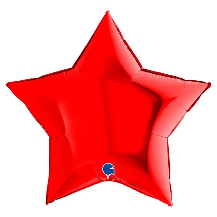 Шар Г 36" Звезда, Red, Металлик