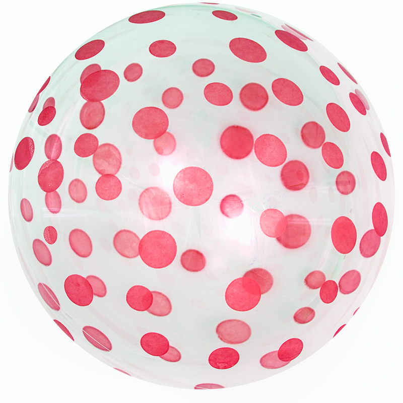 Шар Х 18" Сфера 3D, Розовое конфетти, Прозрачный, 50 шт