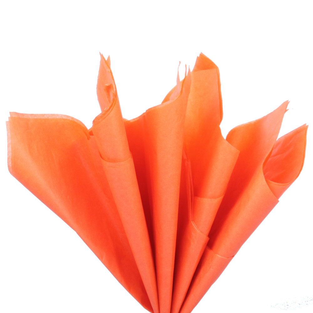 Бумага тишью 76*50 см, Оранжевая, 10 листов /Мо