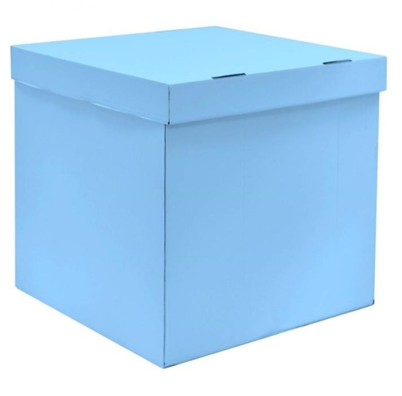 Коробка сюрприз для воздушных шаров, Голубой, 60*60*60 см, 1 шт.