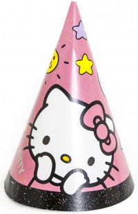 Колпаки Hello Kitty, С Днем Рождения, Розовый, 6 шт
