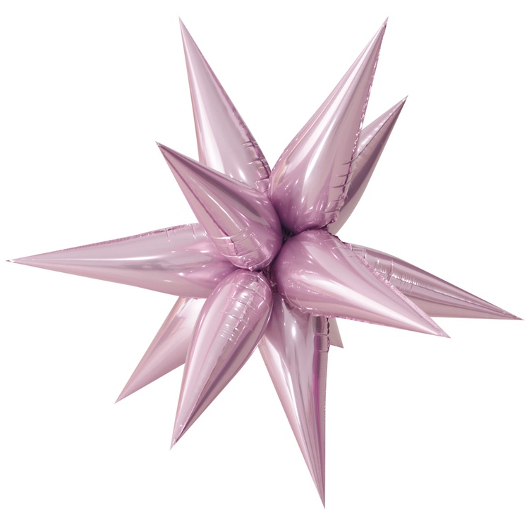 Шар Х 25" Фигура 3D, Звезда составная, Light Pink, 
