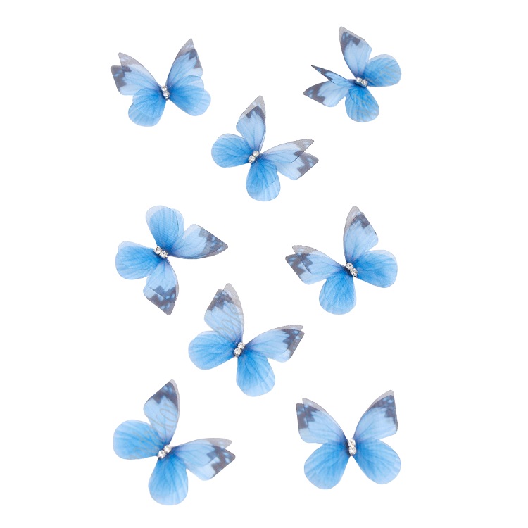 Бабочки шифоновые маленькие №21, 3 см, 10 шт /Сф