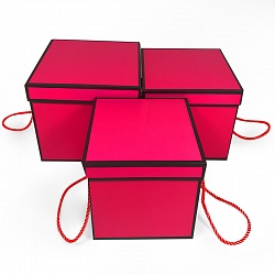 Набор коробок 3 в 1, для цветов, Красный