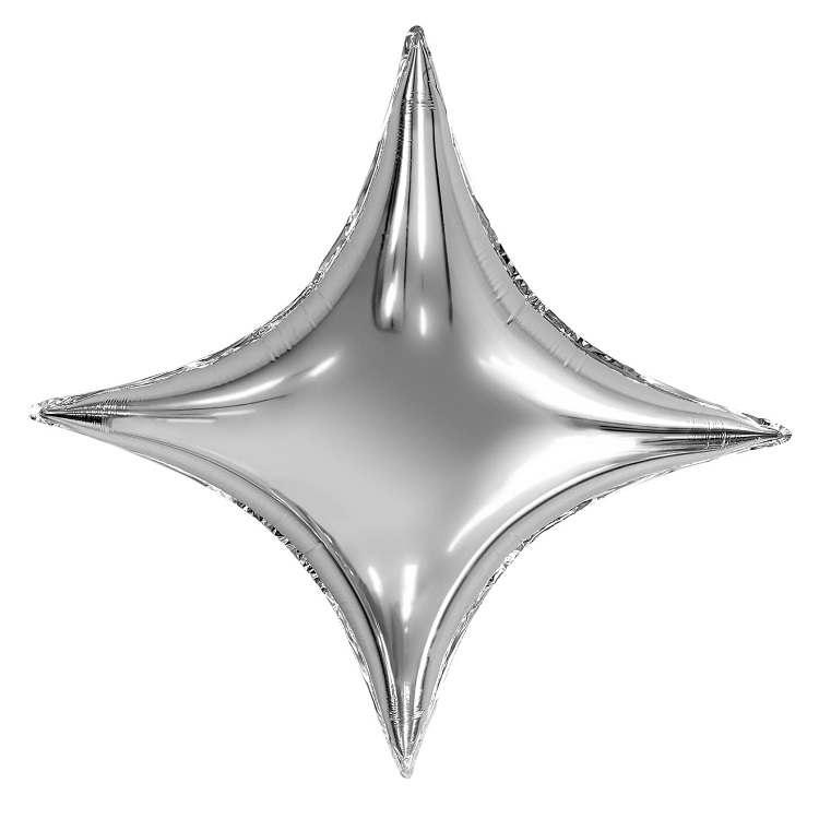 Шар Ag 37" Фигура 3D, Звезда Сириус, Серебро, инд. упак.