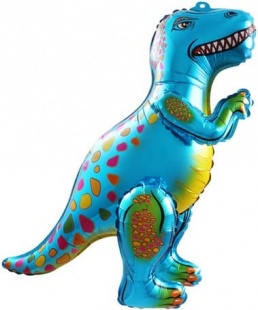 Шар Х ХОД Фигура, Динозавр Аллозавр, Синий, в упаковке. 25"/64 см
