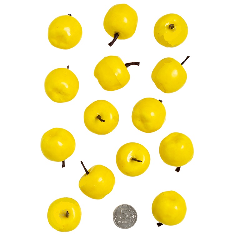 Муляж декоративный яблоко желтое 2, SF-1238, 10 шт