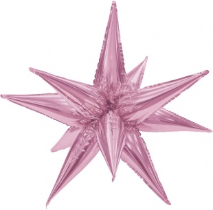 Шар Ag 26" Фигура 3D, Звезда составная, Орхидея, инд. упак.