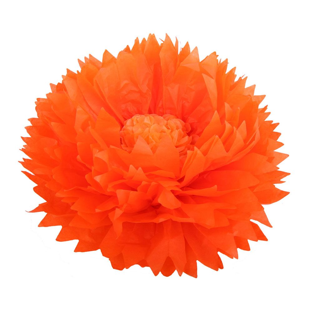 Бумажный цветок 40 см оранжевый+светло-оранжевый/Мо