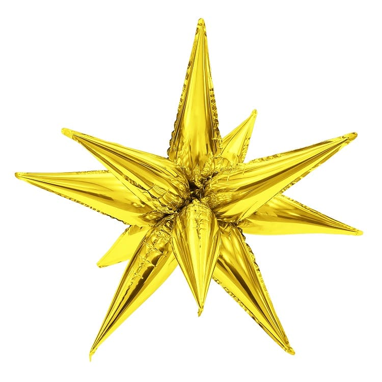 Шар Ag 41" Фигура 3D, Звезда составная, Золото, инд. упак.