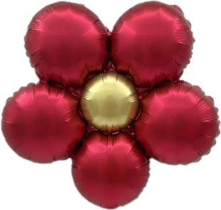 Шар Х 18" Цветок, Ромашка (надув воздухом), Красный, Сатин