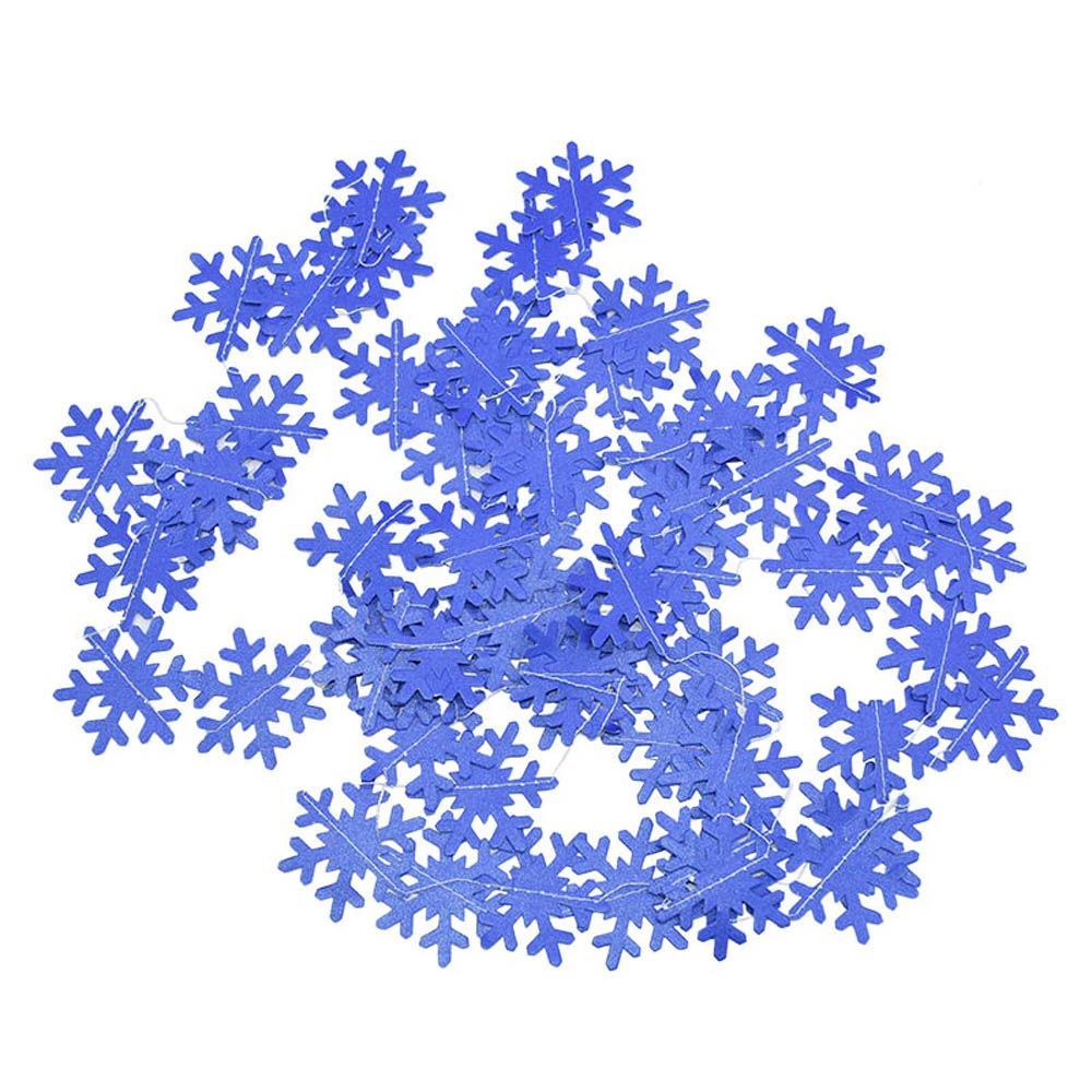 Гирлянда Снежинки перламутровые, т.Синий, 5 см, 4 м /Мо