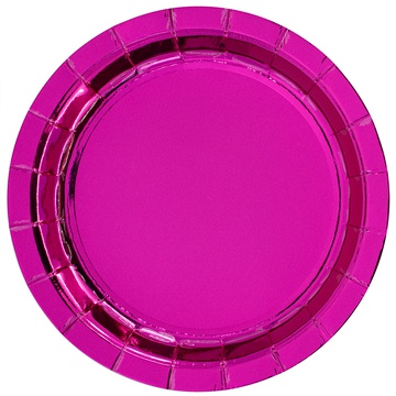 Тарелка фольгир. Ярко-Розовая 17 см, 6 шт /ВЗ