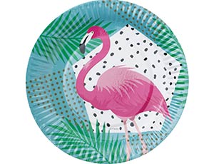 Тарелка бумажная Фламинго, 17 см. 6 шт./G