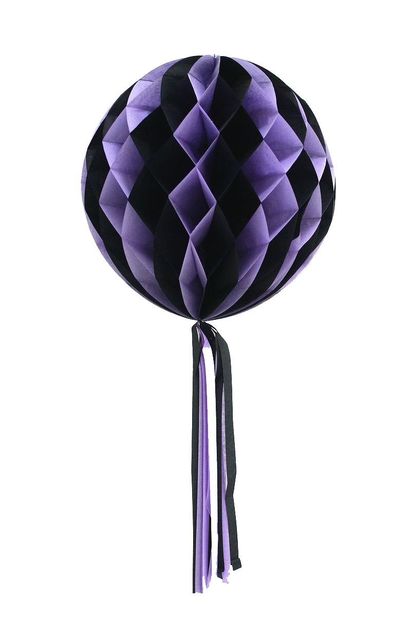 Декор-подвеска Хэллоуин Шар Фиолетовый с черным/ Сф.