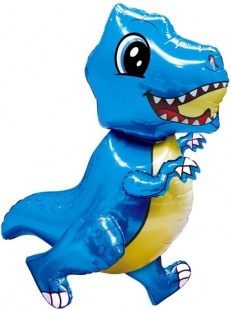 Шар Х ХОД Фигура, Маленький динозавр, Синий, 30"/76 см