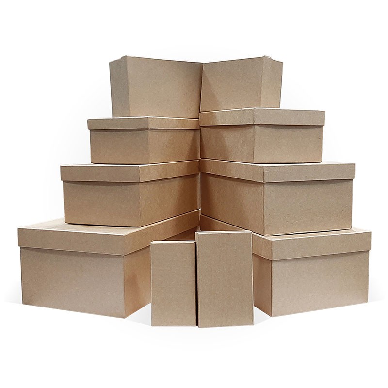 Набор подарочных коробок 10в1 Крафт 305*200*130 (Прямоугольник)