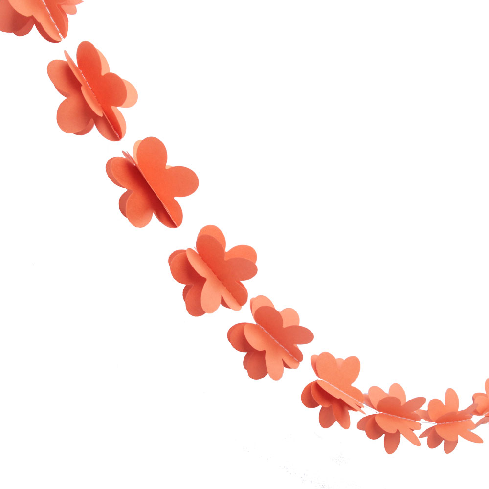 Гирлянда "Цветочки" светло-оранжевая, 5,5 см. х (1,6м, 2,2м)/Мо
