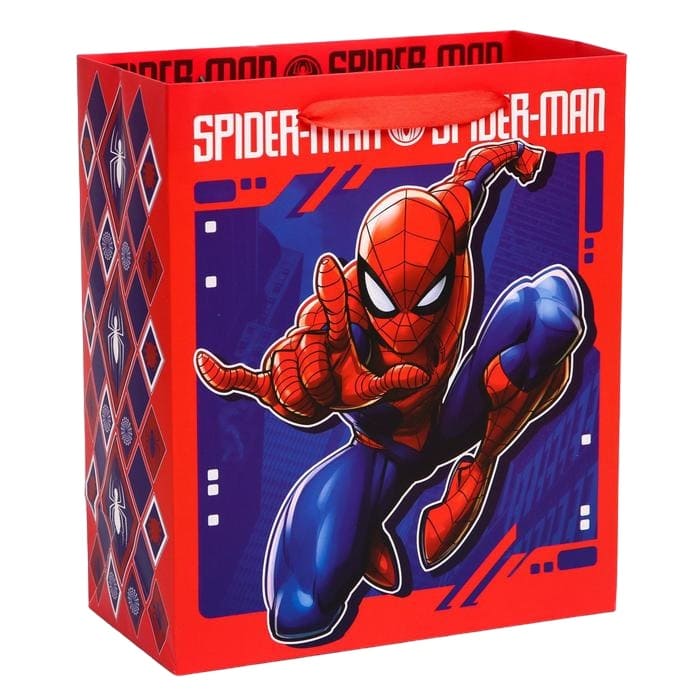 Пакет подарочный ламинированный Spider-Man, Человек-паук, 23х27х11,5 см./Сл