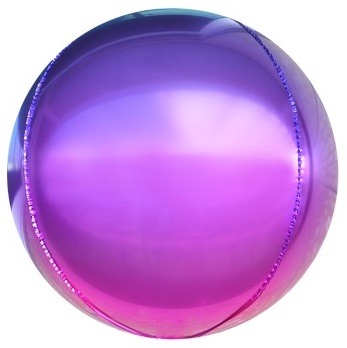 Шар Х Сфера 3D, Фиолетовый/Фуше, Градиент,  (24''/61 см)