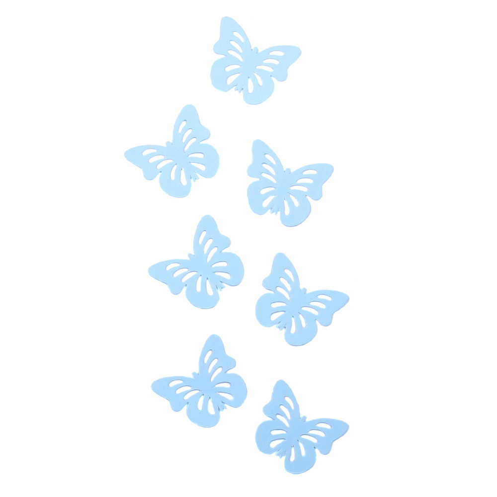 Наклейки декоративные с перфорацией Бабочки, голубые 6 х 4 см., 24 шт./Мо