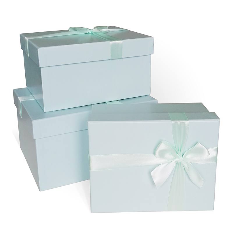 Набор подарочных коробок 3в1 матовый 230*190*130 (прямоугольн.,мятный)