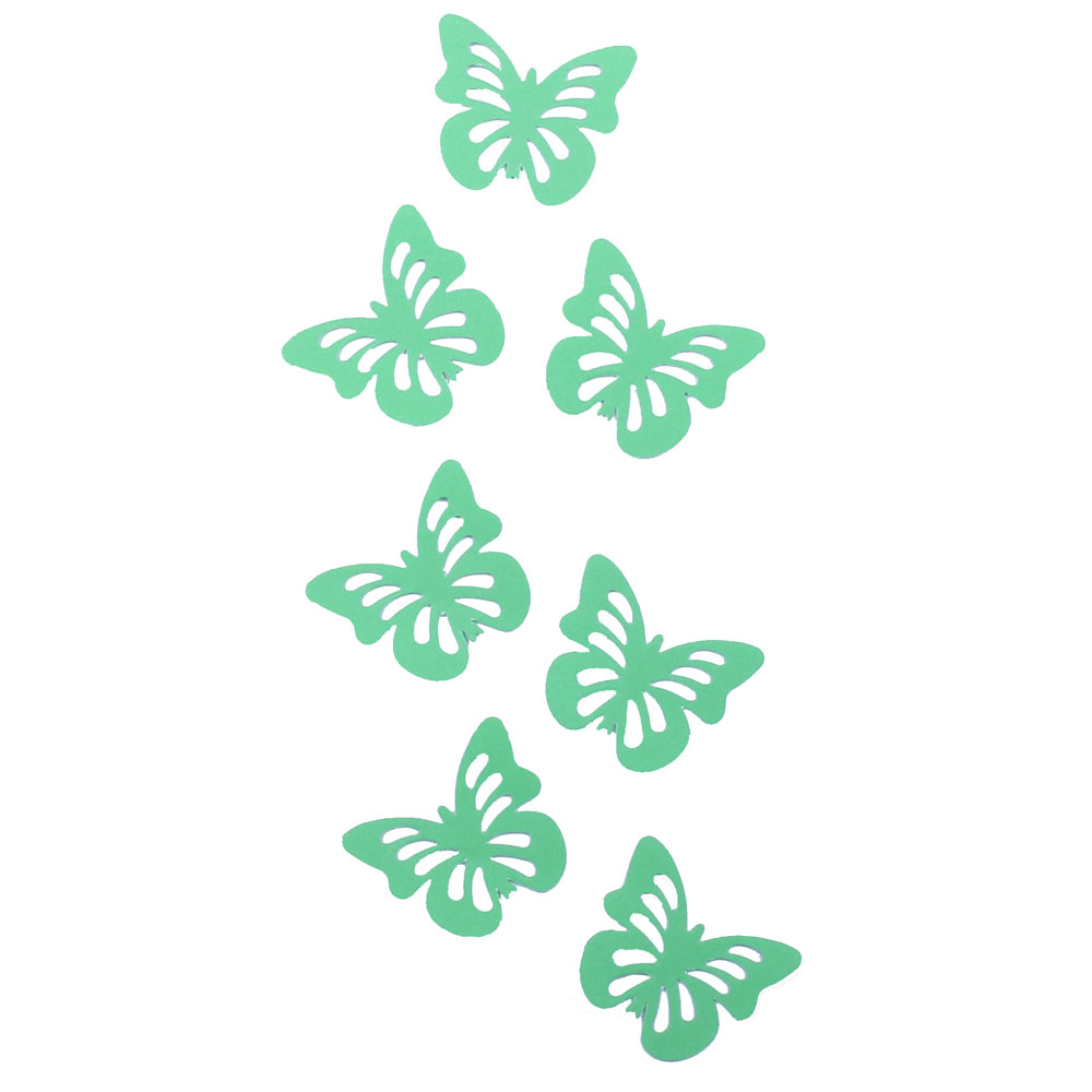 Декоративные наклейки с перфорацией "Бабочки" светло-зеленые 6 х 4 см 24 шт /Мо