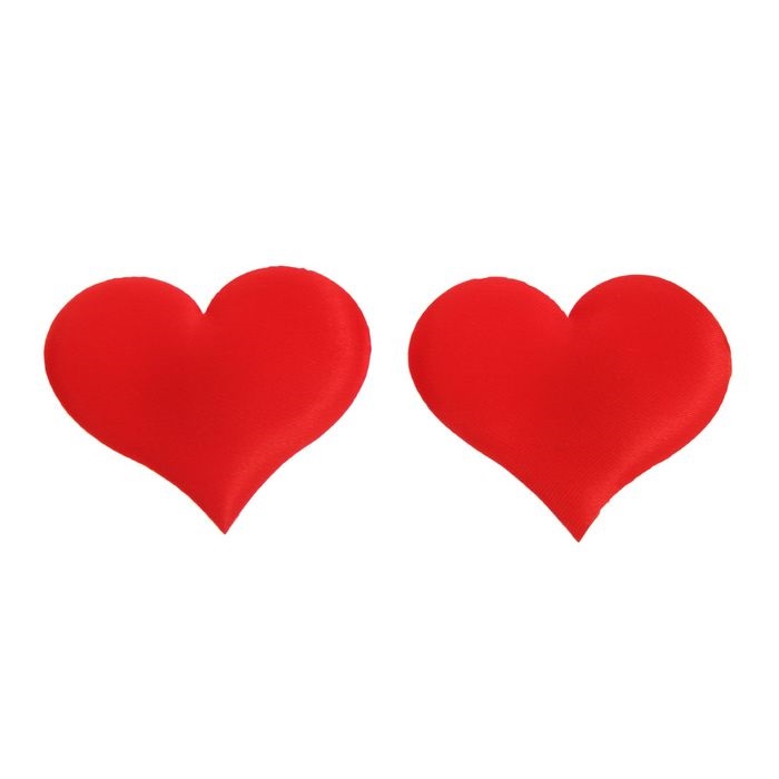 Сердечки наклейки Однотонный-красный (набор 20 шт), 5см в асс