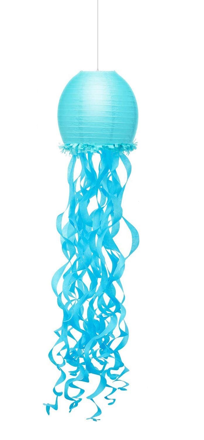 Фонарик подвесной Медуза, бирюзовый, 28*100 см /Мо