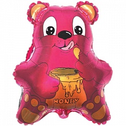 Шар Ф Фигура, Медвежонок с мёдом (фуксия) / Bear