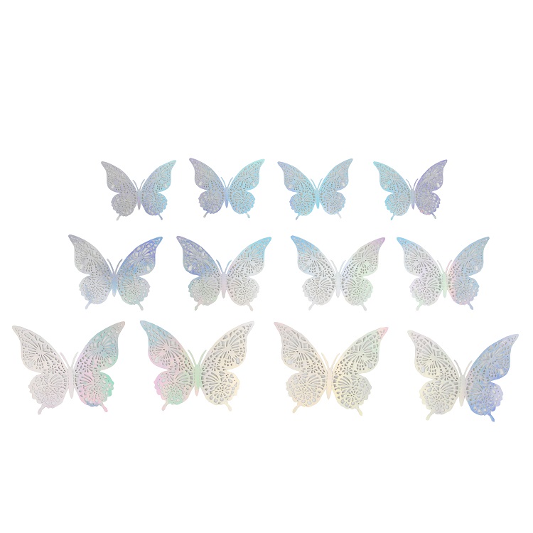 Наклейки Волшебные бабочки, 8*12 см, Радужный, Голография, 12 шт. /ДБ