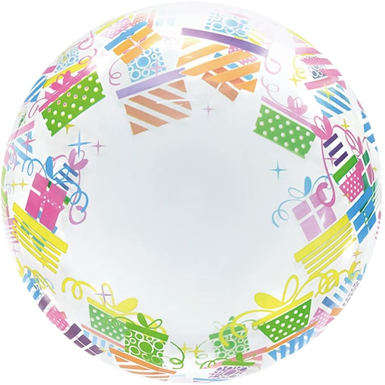 Шар Х 18" Сфера 3D, Deco Bubble, Разноцветные подарки, Прозрачный, Кристалл, 1 шт. в упаковке