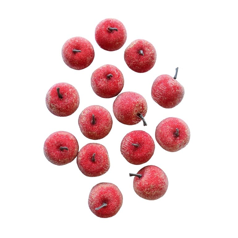 Муляж декоративный яблоко засахаренное, красное, SF-1215, 5 шт