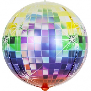 Шар Сфера 3D, Сверкающее диско, Разноцветный, Градиент, 24"/61 см