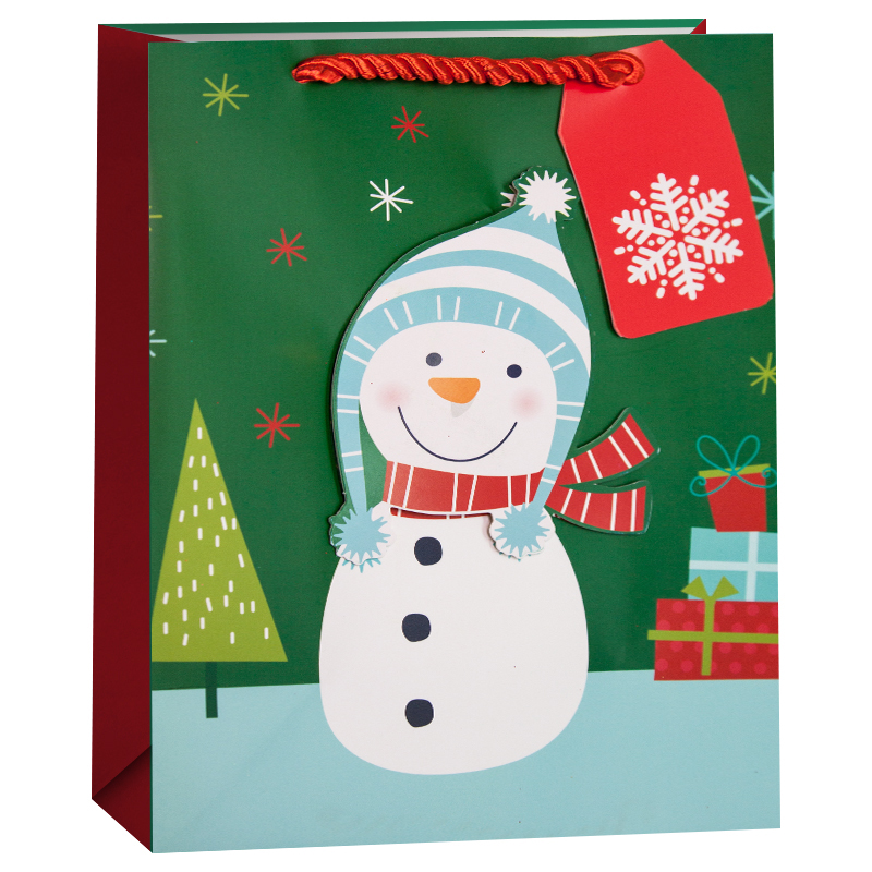 Пакет подарочный, Веселый снеговик, 32*26*13 см, 1 шт.