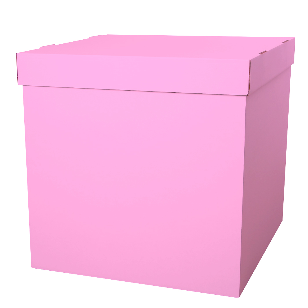 Коробка сюрприз для воздушных шаров, Розовый, 60*60*60 см, 1 шт.