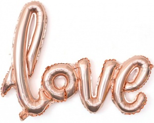 Шар Х 39" Фигура, Надпись"Love", Розовое золото в упаковке