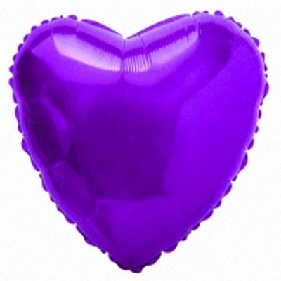 Шар Ф 32" Сердце, Фиолетовый, 1 шт.