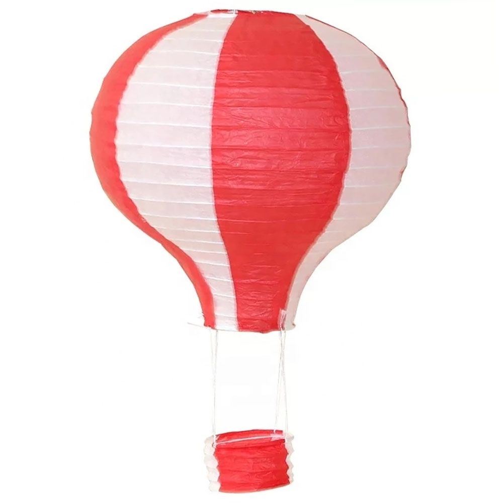 Фонарик подвесной "Воздушный шар" 40 см, красный+белый/Мо