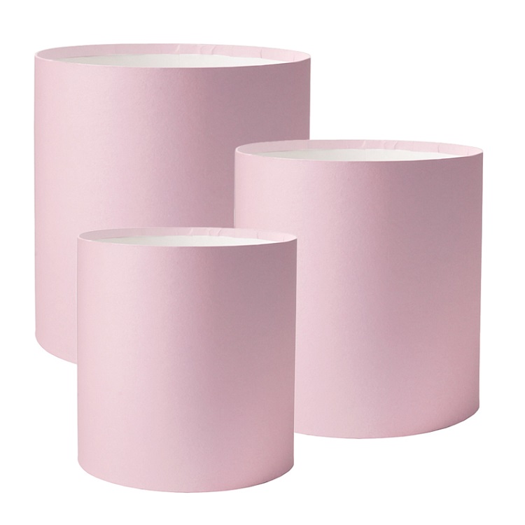 Набор коробок 3 в 1 "Премиум" Нежно-розовый/ цилиндр 18*18,15*15,13*13 см/Б
