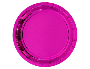 Тарелка фольгир. Ярко-Розовая 23 см, 6 шт /ВЗ