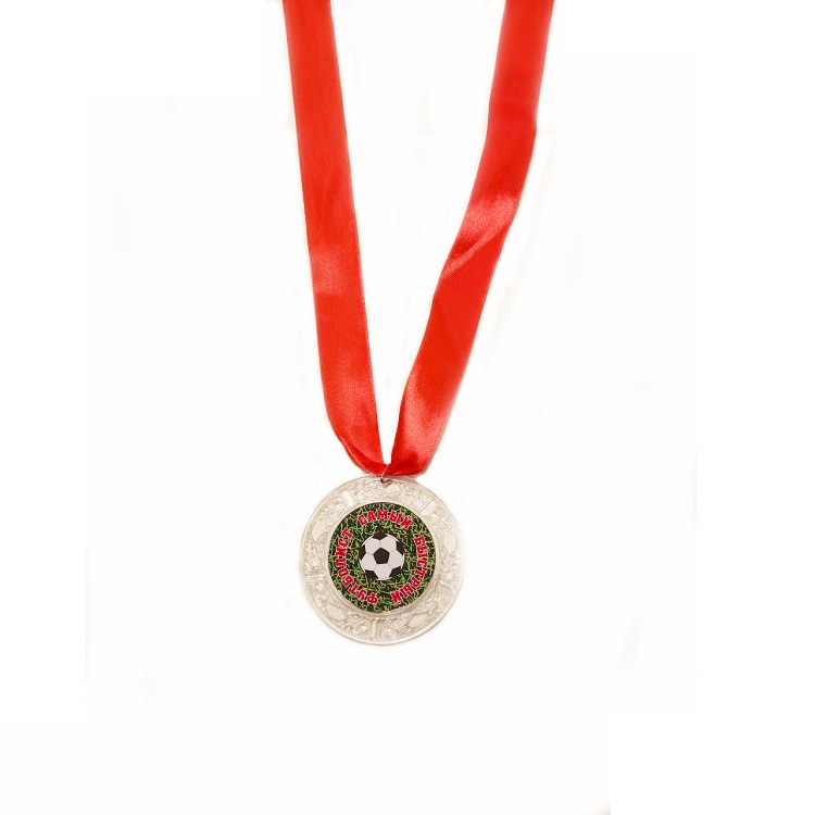 Медаль Самый быстрый Футболист (красная надпись), прозрачная /Сф