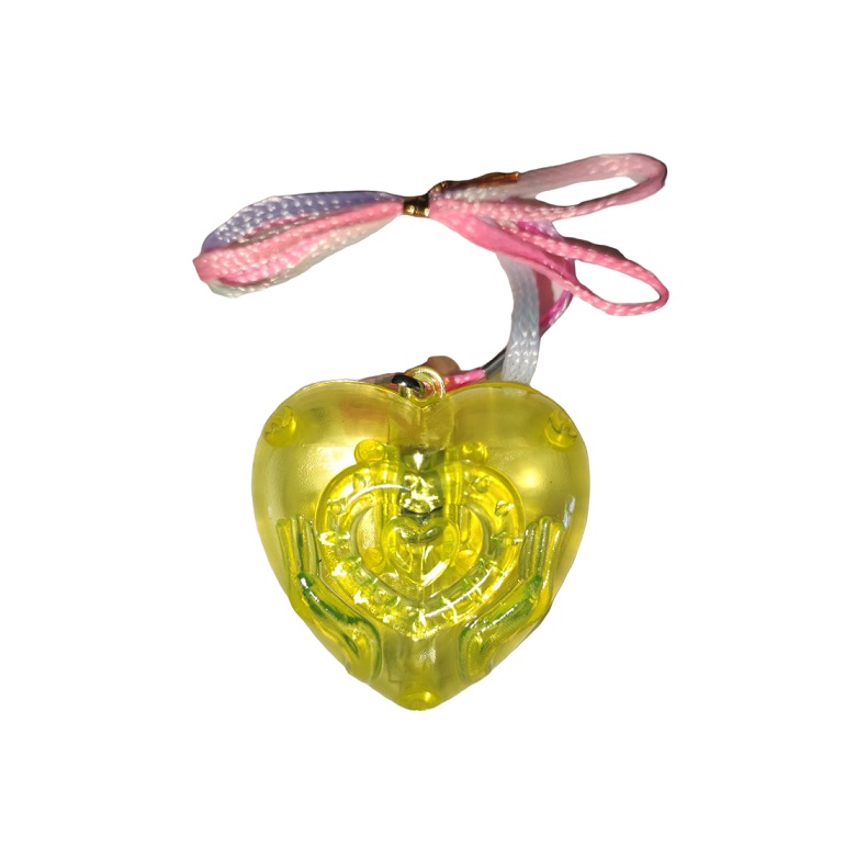 Повеска Сердце, светящиеся, желтый 4 см /Сф AKC10180