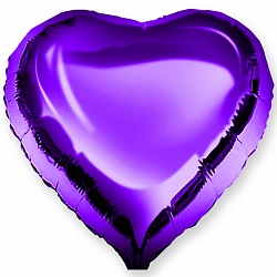 Шар Х 18" Сердце, Фиолетовый, 1 шт. (18"/46 см)