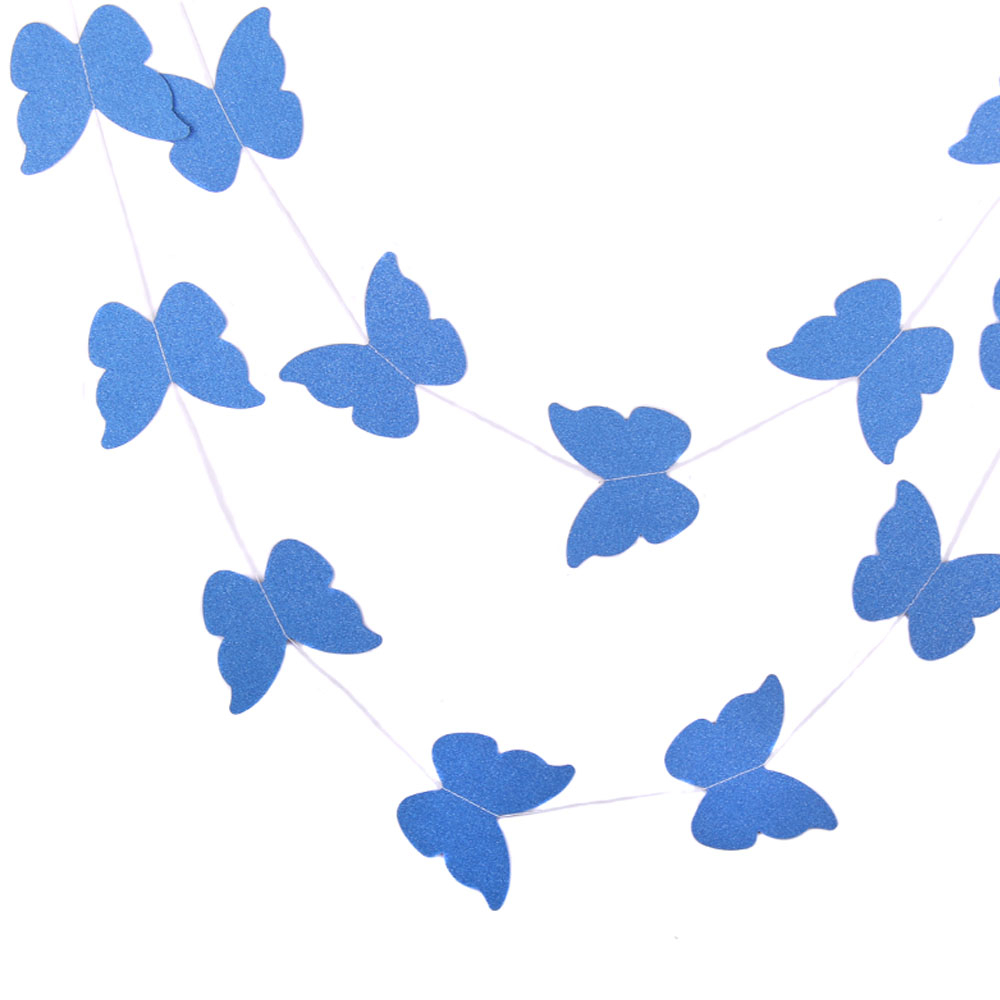 Гирлянда "Бабочки" блеск темно-синяя 10 см х 2,5 м/Мо