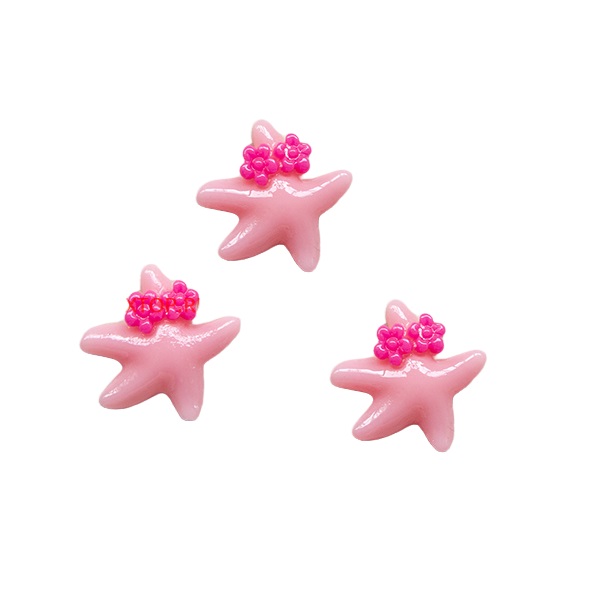 Кабошоны пластик, морская звезда, светло-розовый, 20 мм, 10 шт