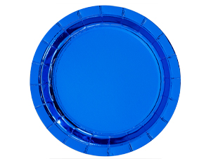 Тарелка фольгир. Синяя 17 см, 6 шт /ВЗ