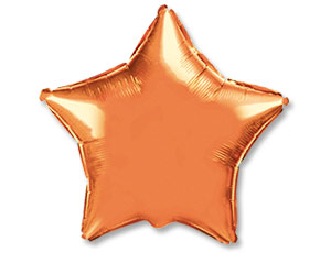 Шар Ф 18" Звезда, Оранжевый, Металлик, в упаковке