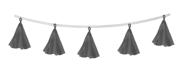 Декор тассел "Кисточки" в наборе 5 штук, цвет черный/Сл