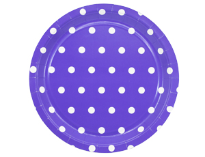Тарелка Горошек Фиолетовая 23 см, 6 шт /ВЗ